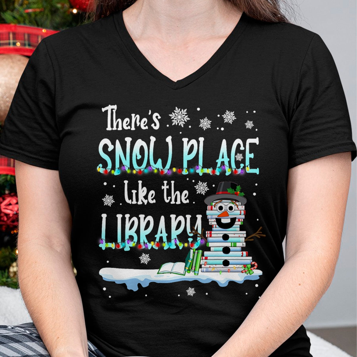 Librarian There's TRNN Place Like The Library Christmas TRNN T-Shirt - Christmas Unisex T-Shirt/Hoodie/Sweatshirt - TRNN00