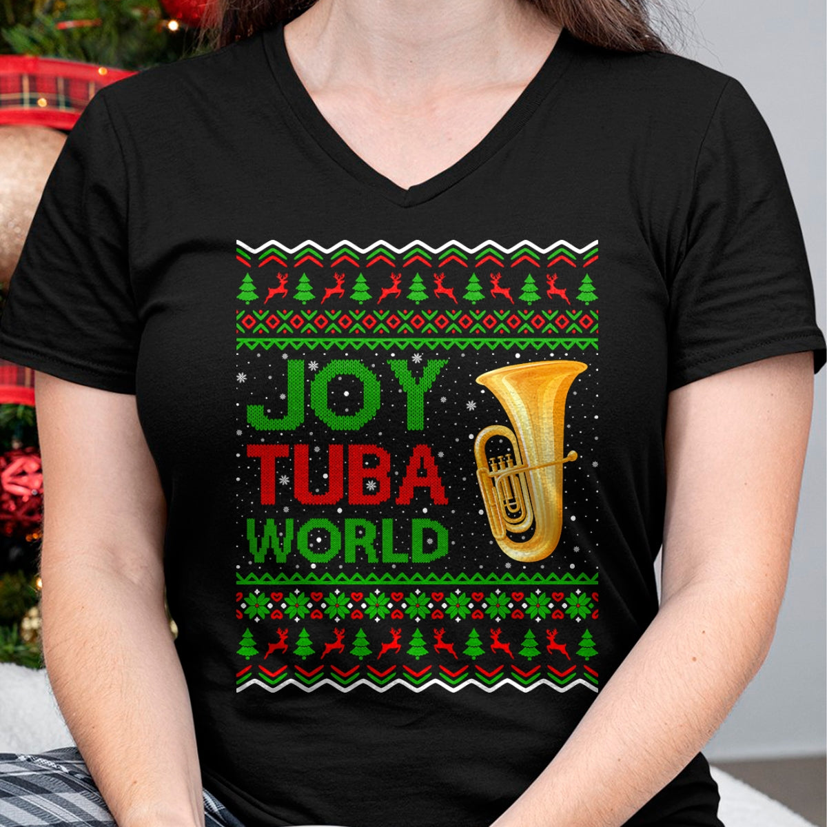 Joy Tuba World Music Lover Xmas Gift Ugly Tuba Christmas T-Shirt - Christmas Unisex T-Shirt/Hoodie/Sweatshirt - TRNN00