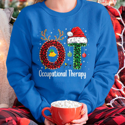 Occupational Therapy Christmas santa hat OT Therapist T-Shirt - Christmas Unisex T-Shirt/Hoodie/Sweatshirt - TRNN00