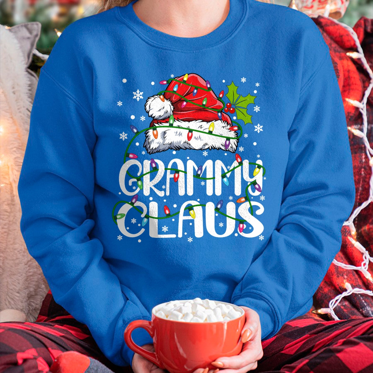 Grammy Claus Shirt Christmas Lights Pajama Family Matching Long Sleeve T-Shirt - Christmas Unisex T-Shirt/Hoodie/Sweatshirt - TRNN00