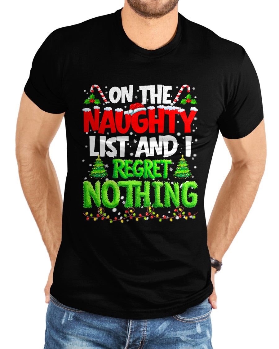 On The Naughty List and Regret Nothing Pjs Christmas Xmas Ki T-Shirt - Christmas Unisex T-Shirt/Hoodie/Sweatshirt - TRNN00