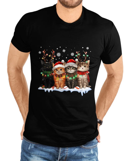 Cat Christmas Light Reindeer Santa Christmas Cat Lover T-Shirt - Christmas Unisex T-Shirt/Hoodie/Sweatshirt - TRNN00