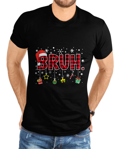 Bruh Funny Christmas Red Plaid Teens Boys Kids Xmas Pajamas T-Shirt - Christmas Unisex T-Shirt/Hoodie/Sweatshirt - TRNN00