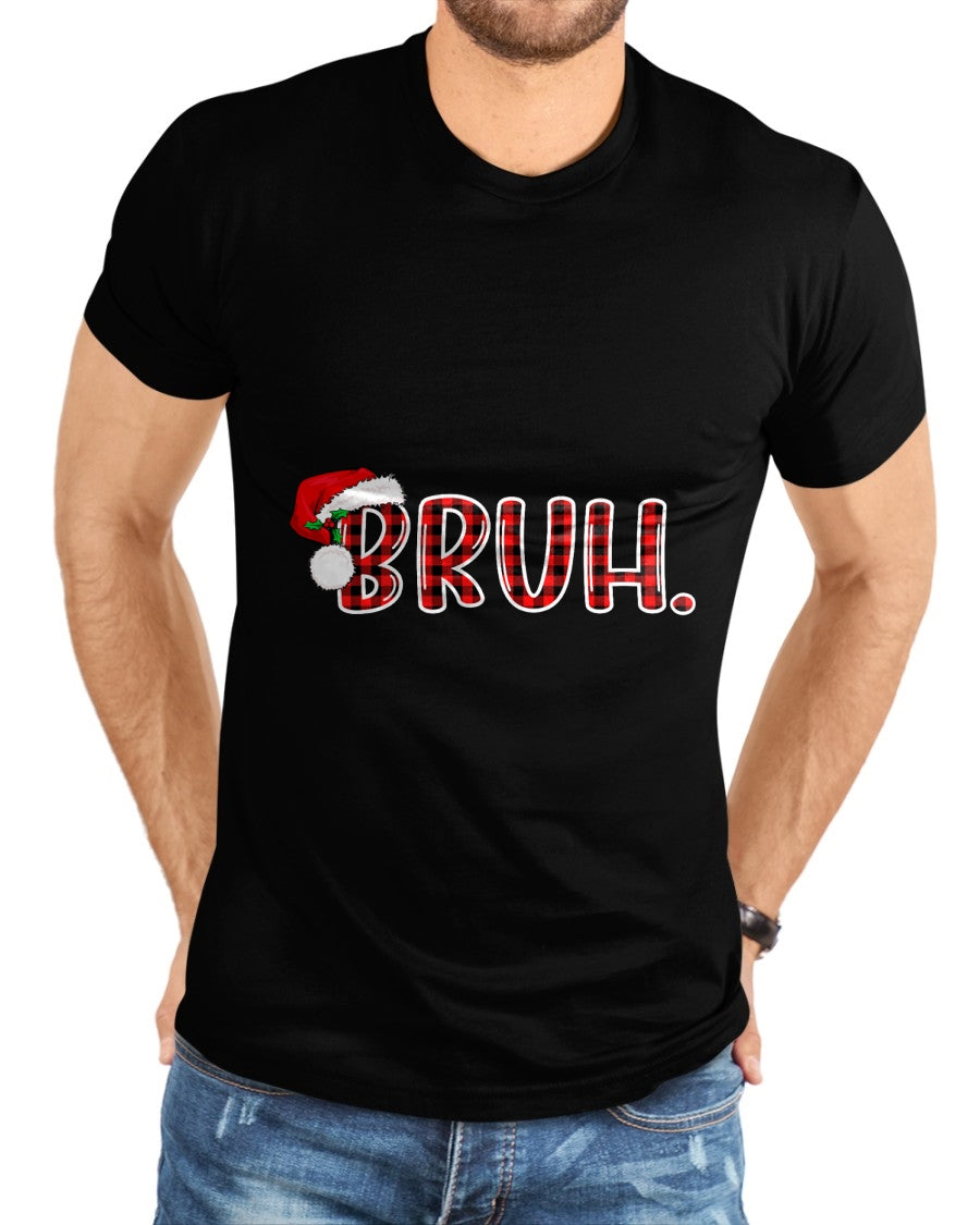 Bruh Funny Christmas Plaid Teens Boys Kids Xmas Pajamas T-Shirt - Christmas Unisex T-Shirt/Hoodie/Sweatshirt - TRNN00