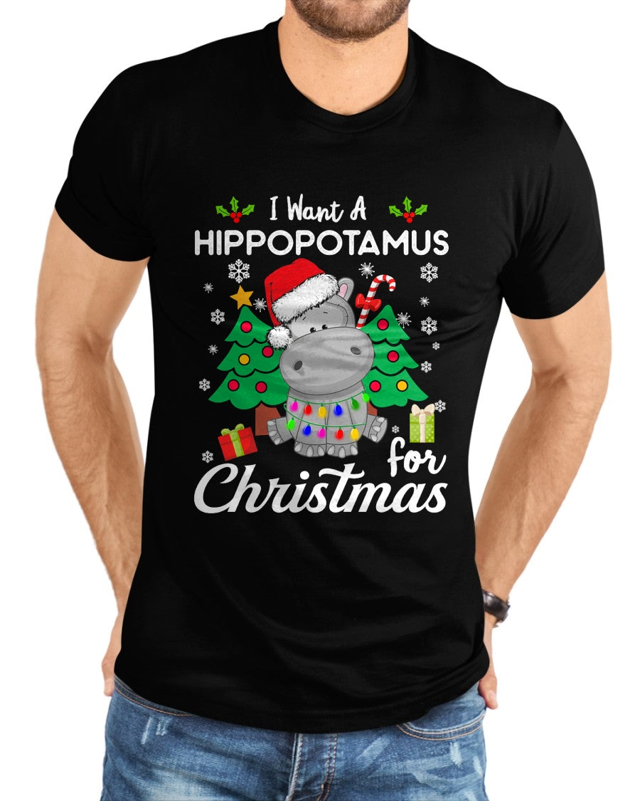 I Want A Hippopotamus For Christmas Cute Gift Xmas Costume T-Shirt - Christmas Unisex T-Shirt/Hoodie/Sweatshirt - TRNN00
