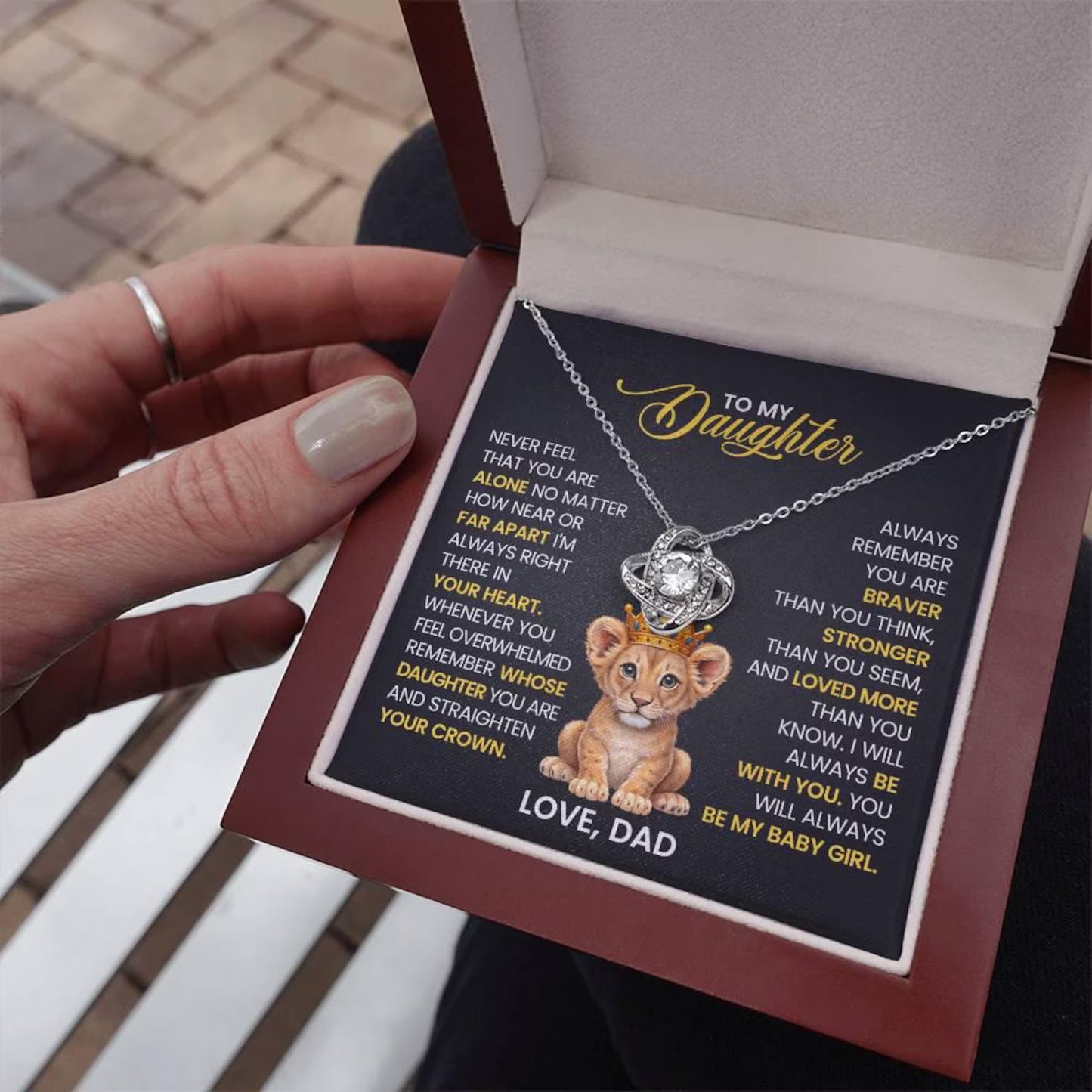 TO MY DAUGHTER FROM DAD - Premium Love Knot Necklace