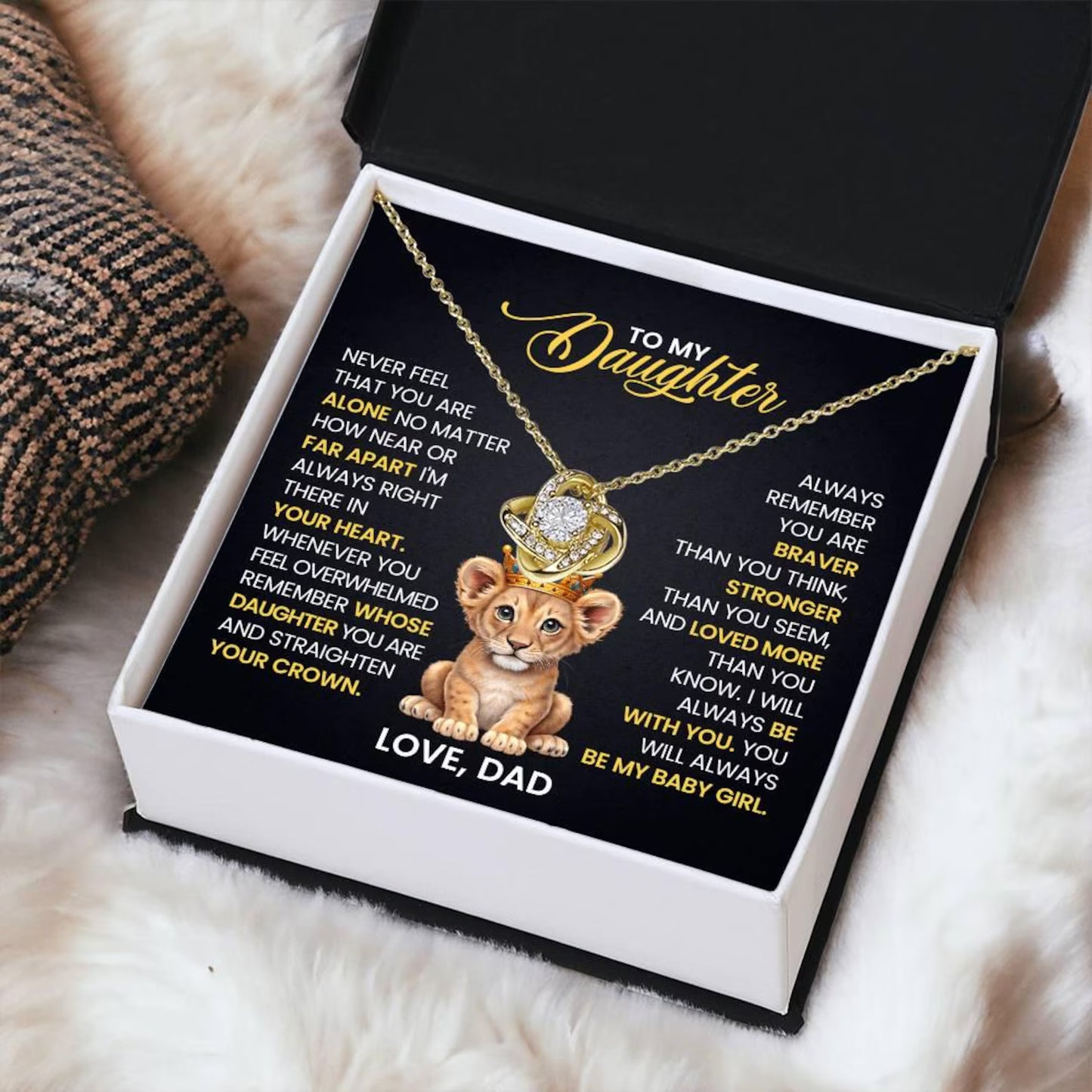 TO MY DAUGHTER FROM DAD - Premium Love Knot Necklace