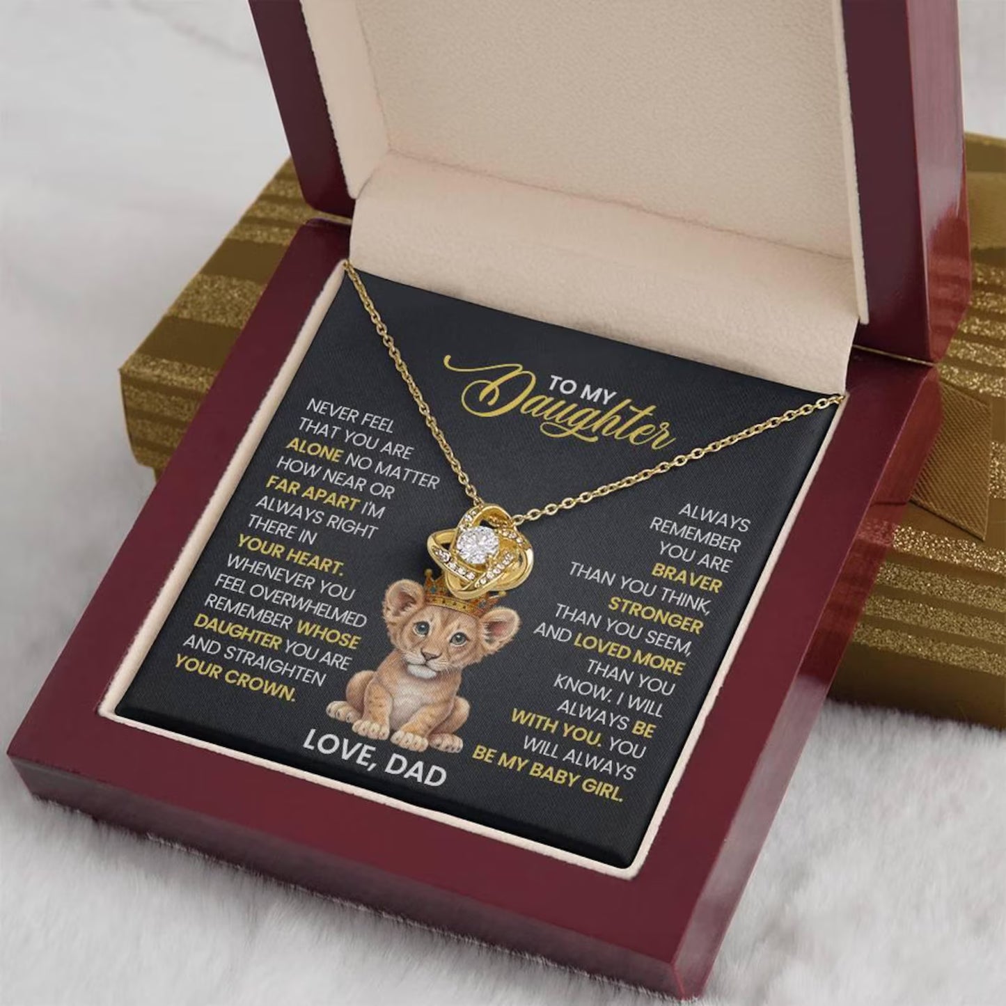 TO MY DAUGHTER FROM DAD - Premium Love Knot Necklace