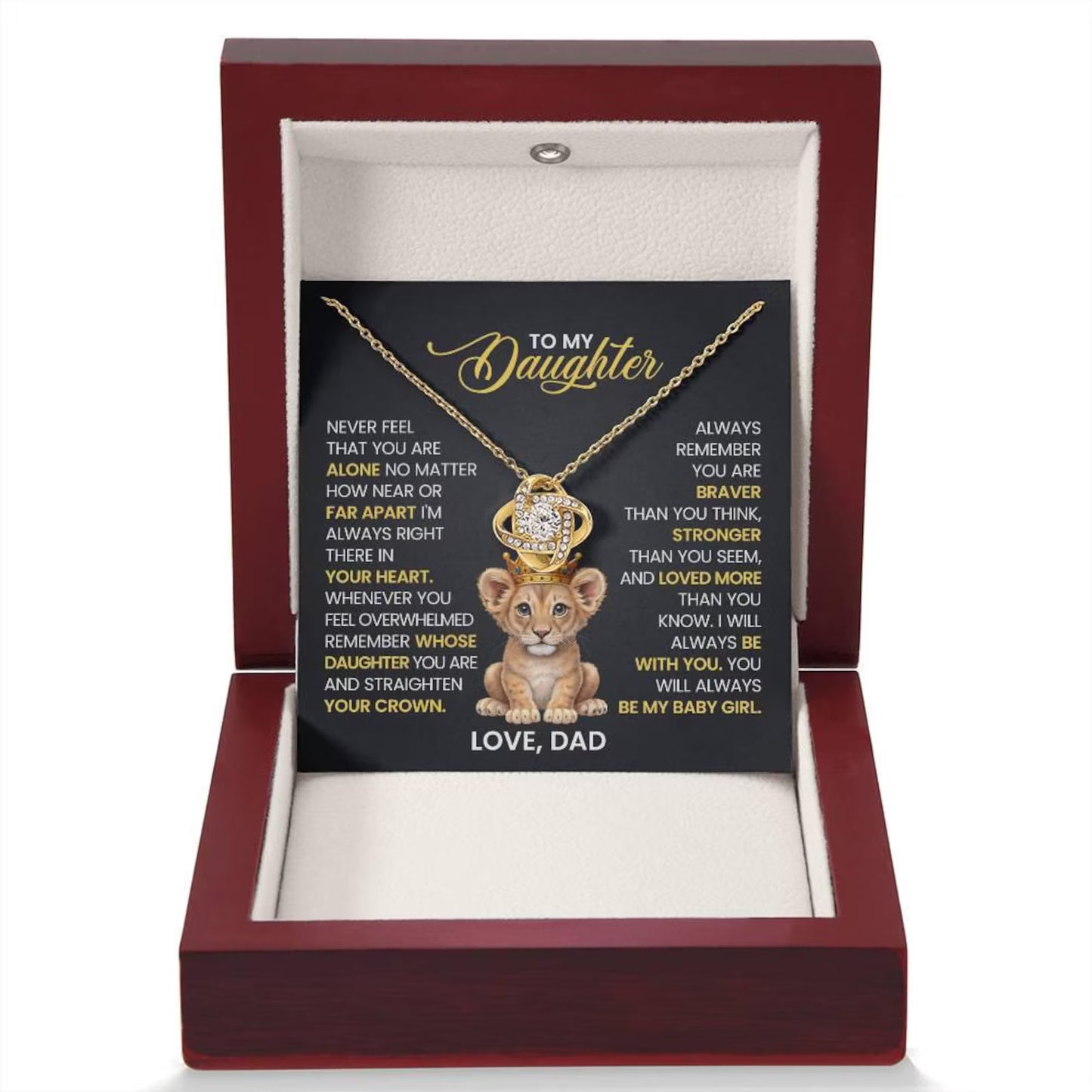 TO MY DAUGHTER FROM DAD - Premium Love Knot Necklace