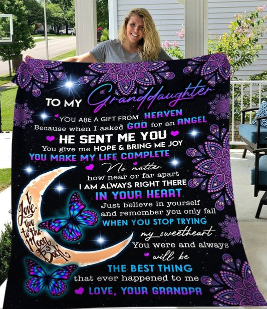 Special Gift For Your Granddaughter Blanket - From Grandpa