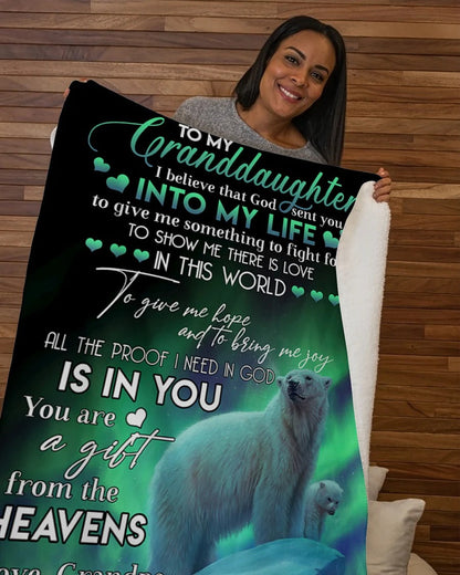 TO MY GRANDDAUGHTER - GIFT FOR GRANDDAUGHTER - Sherpa Fleece Quilt Blanket (SKUB09-134)