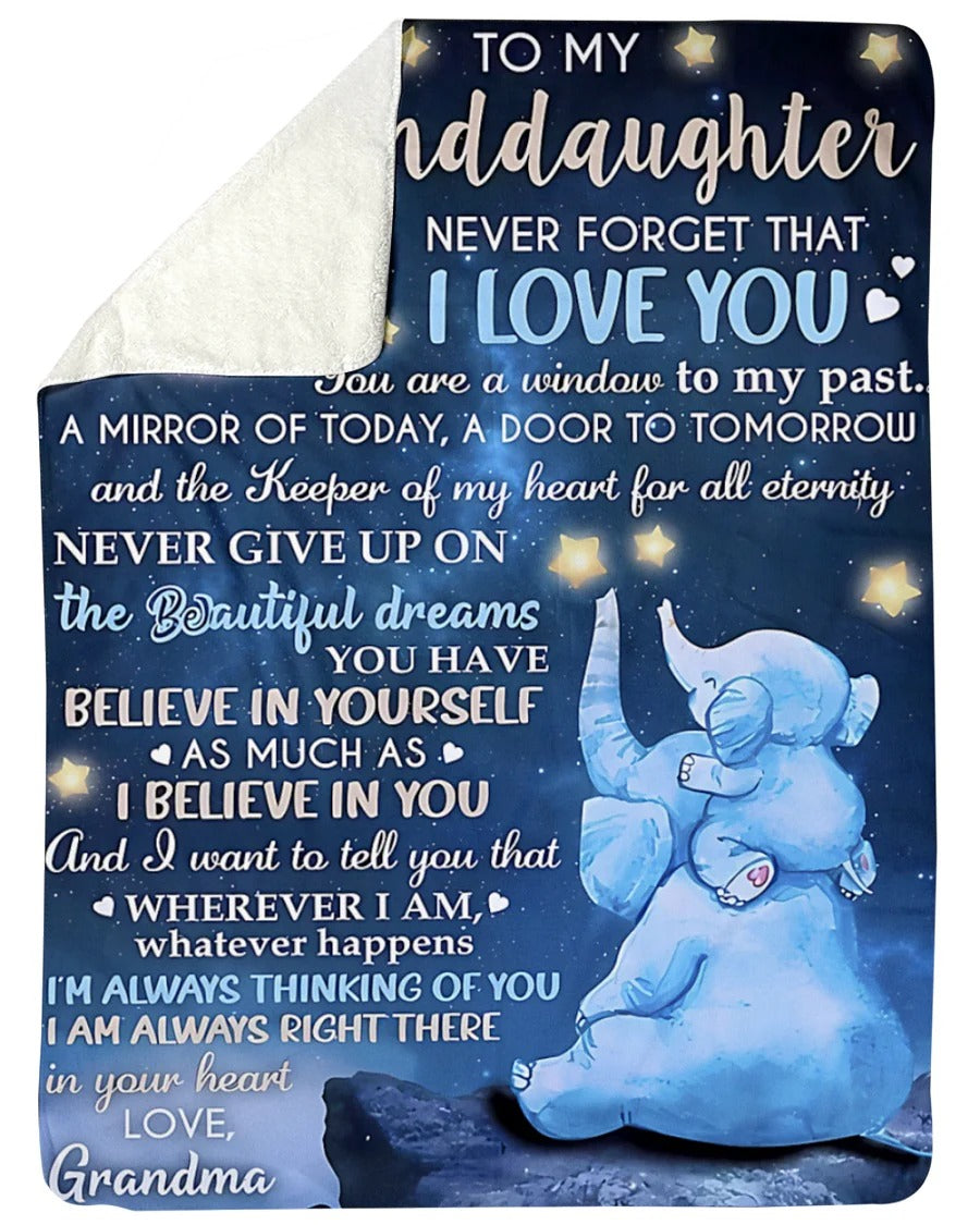 BLANKET FOR GRANDDAUGHTER – COMFORT & WARMTH GIFT FROM GRANDMA  Sherpa Fleece Quilt Blanket NTTD00 (SKU-CHAU-B20)