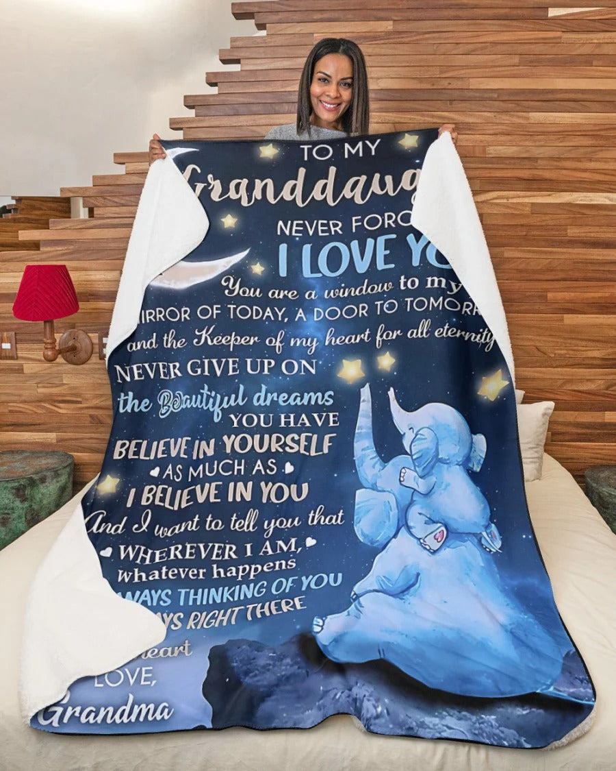 BLANKET FOR GRANDDAUGHTER – COMFORT & WARMTH GIFT FROM GRANDMA  Sherpa Fleece Quilt Blanket NTTD00 (SKU-CHAU-B20)