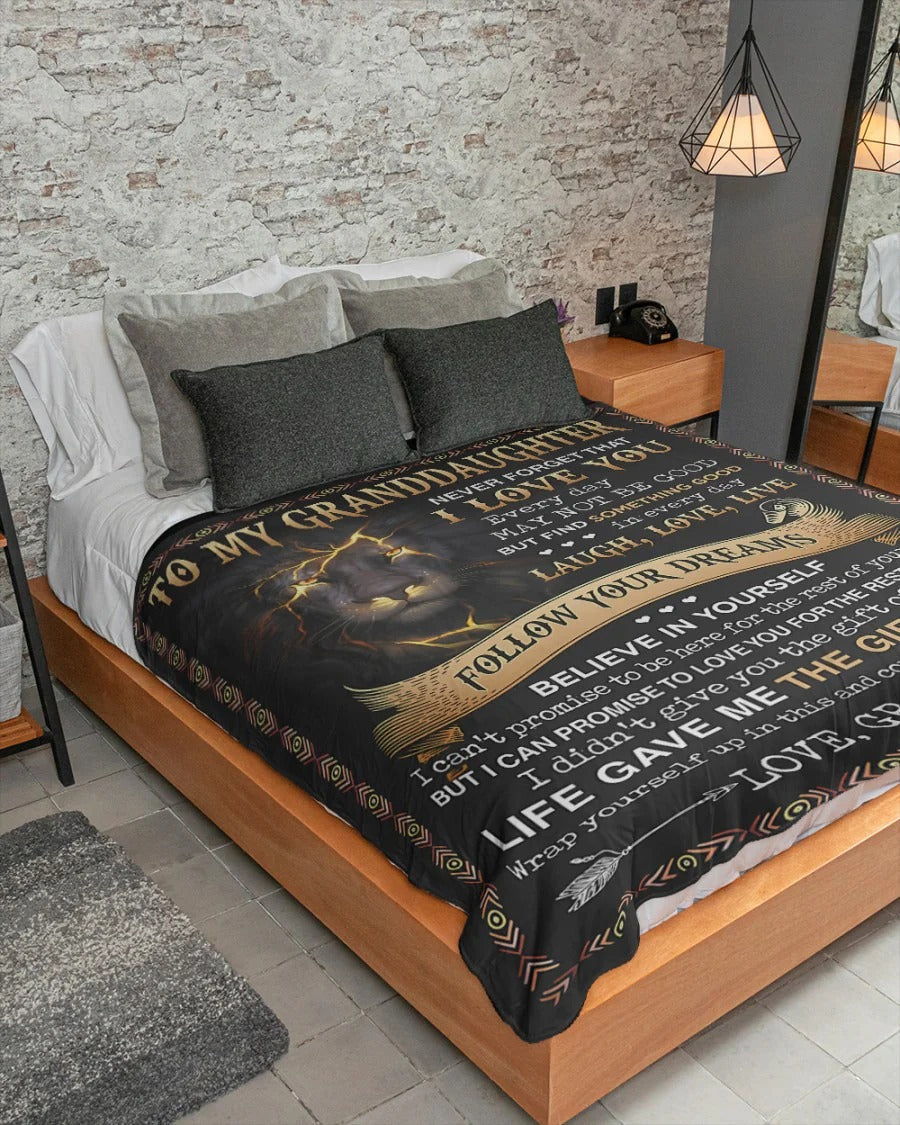 BLANKET FOR GRANDDAUGHTER – COMFORT & WARMTH GIFT FROM GRANDPA  Sherpa Fleece Quilt Blanket NTTD00 (SKUB09-44)