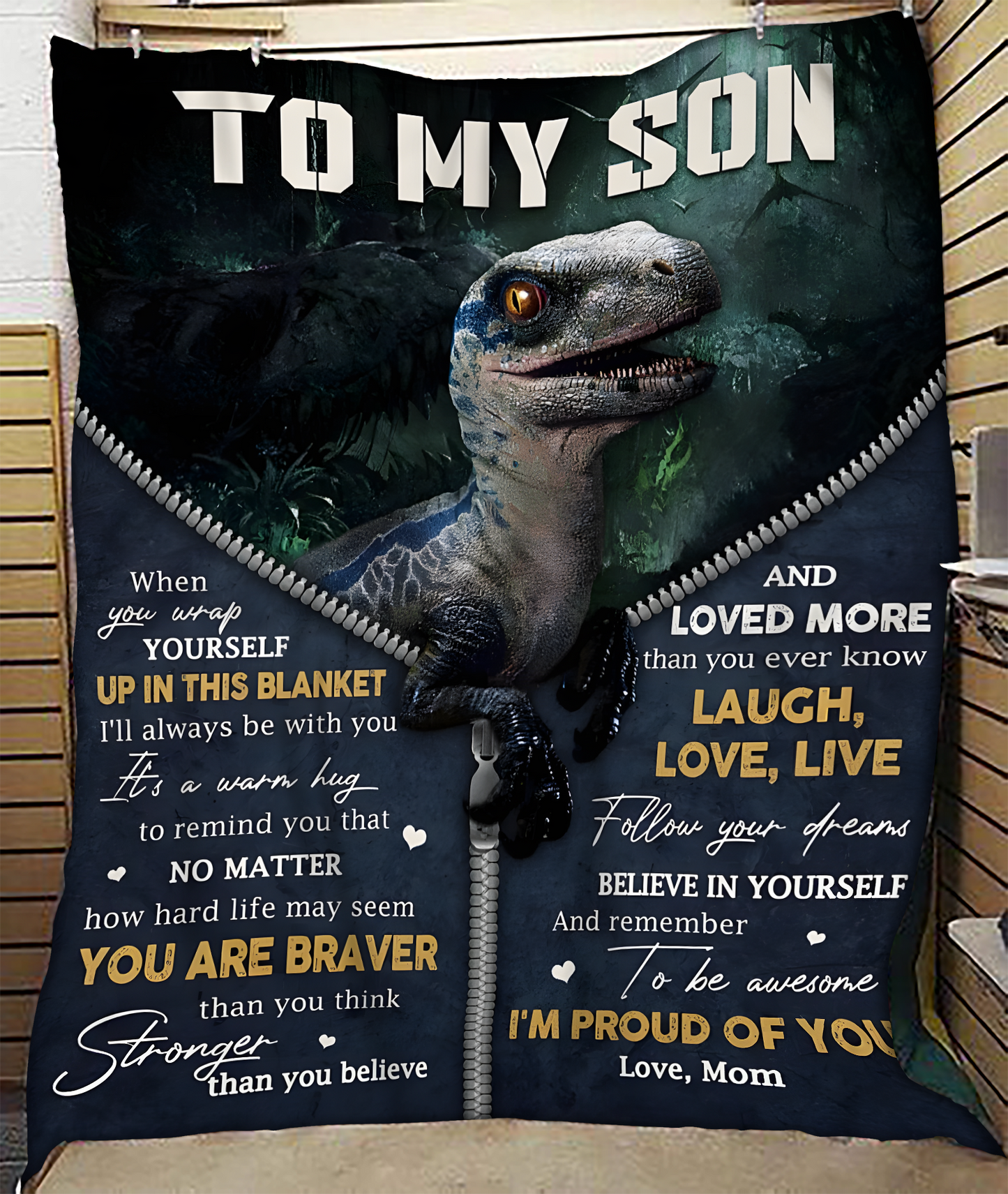 BLANKET FOR SON – COMFORT & WARMTH GIFT FROM MOM Sherpa Fleece Quilt Blanket NTTD00 (SKUB-BLK-MOMS1)
