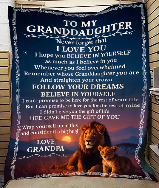 BLANKET FOR GRANDDAUGHTER – COMFORT & WARMTH GIFT FROM GRANDPA  Sherpa Fleece Quilt Blanket NTTD00 (SKUB11-BLK-16)