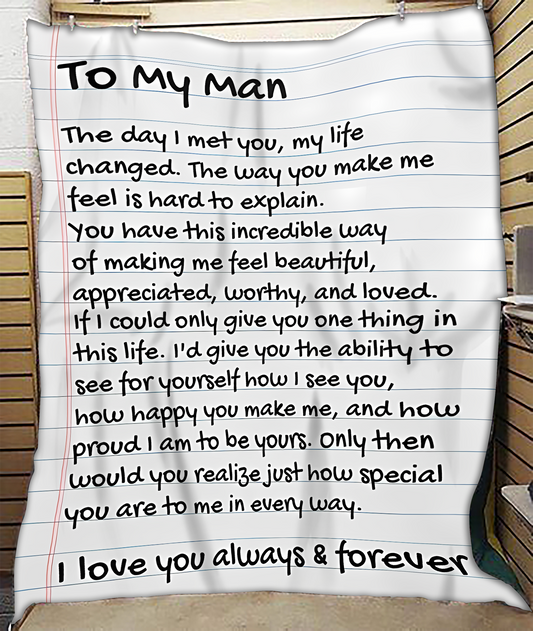 TO MY HUSBAND - GIFT FROM WIFE - Sherpa Fleece Quilt Blanket (SKUB-BLANKET-WIFE00)