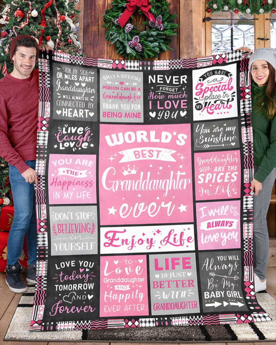 TO MY GRANDDAUGHTER - GIFT FOR GRANDDAUGHTER - Sherpa Fleece Blanket From Grandparent (SKUB-NTTD-07)