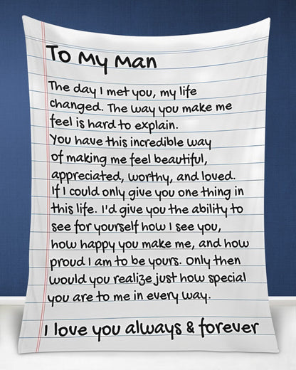 TO MY HUSBAND - GIFT FROM WIFE - Sherpa Fleece Quilt Blanket (SKUB-BLANKET-WIFE00)