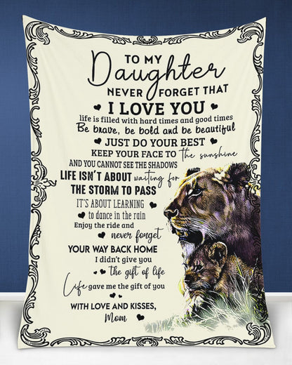 TO MY DAUGHTER - GIFT FOR DAUGHTER - Sherpa Fleece Quilt Blanket (SKUB-BLK-MOM01)