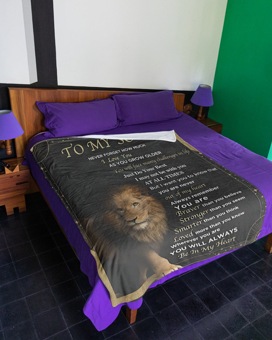TO MY SON - GIFT FOR SON - Sherpa Fleece Quilt Blanket