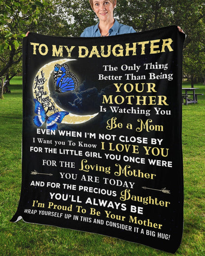TO MY DAUGHTER - GIFT FOR DAUGHTER - Sherpa Fleece Quilt Blanket
