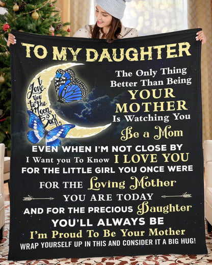 TO MY DAUGHTER - GIFT FOR DAUGHTER - Sherpa Fleece Quilt Blanket