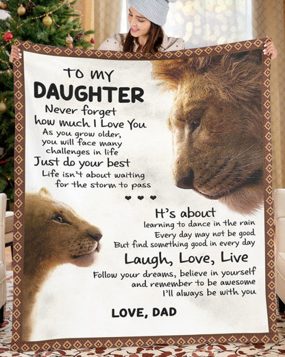 TO MY DAUGHTER - GIFT FOR DAUGHTER - Sherpa Fleece Quilt Blanket