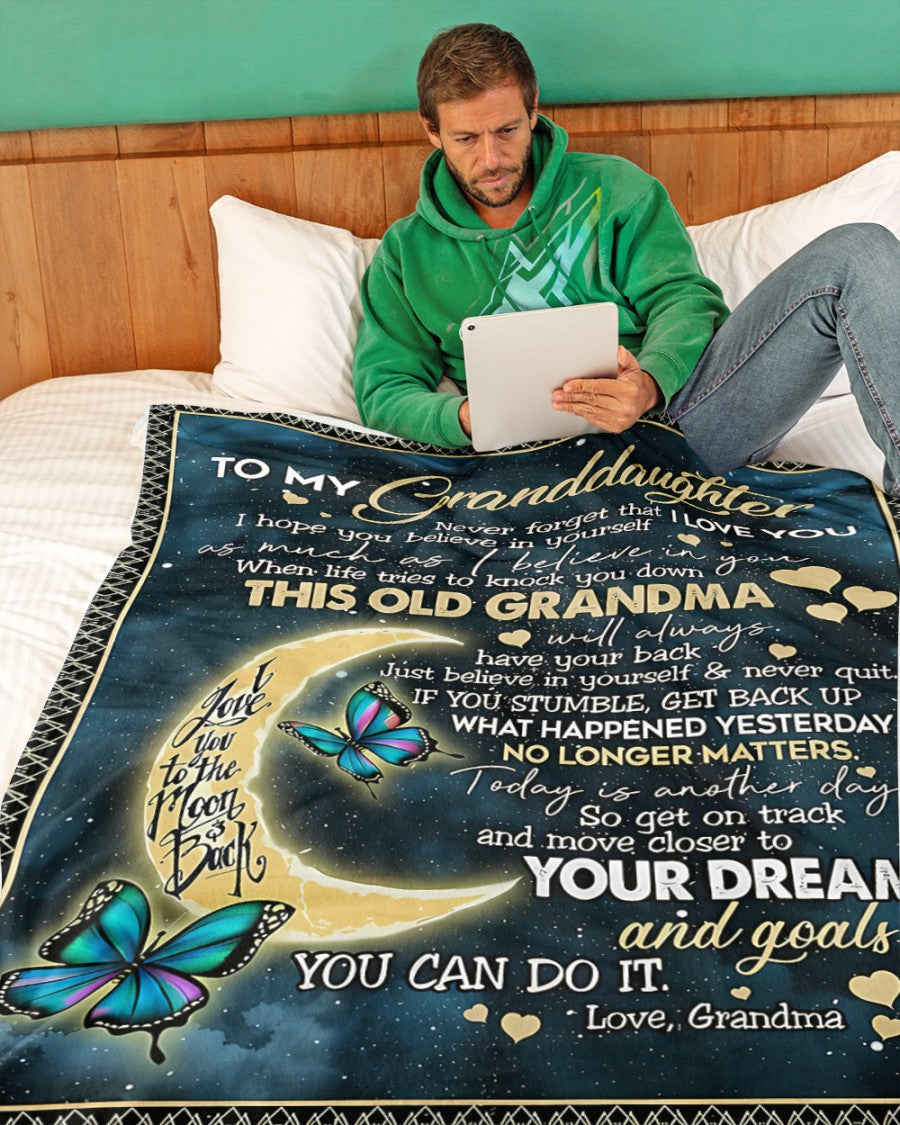 BLANKET FOR GRANDDAUGHTER – COMFORT & WARMTH GIFT FROM GRANDMA  Sherpa Fleece Quilt Blanket NTTD00 (SKUB-BLK-GMD2)