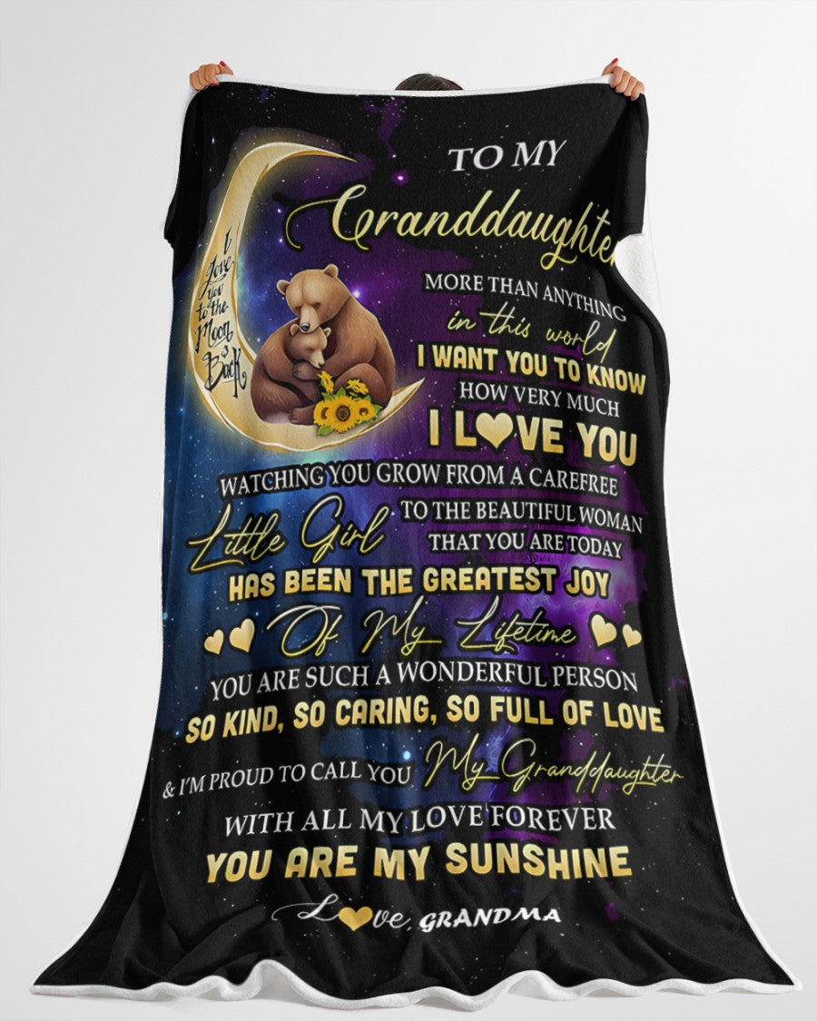 BLANKET FOR GRANDDAUGHTER – COMFORT & WARMTH GIFT FROM GRANDMA  Sherpa Fleece Quilt Blanket NTTD00 (SKUB-BLK-GMD3)