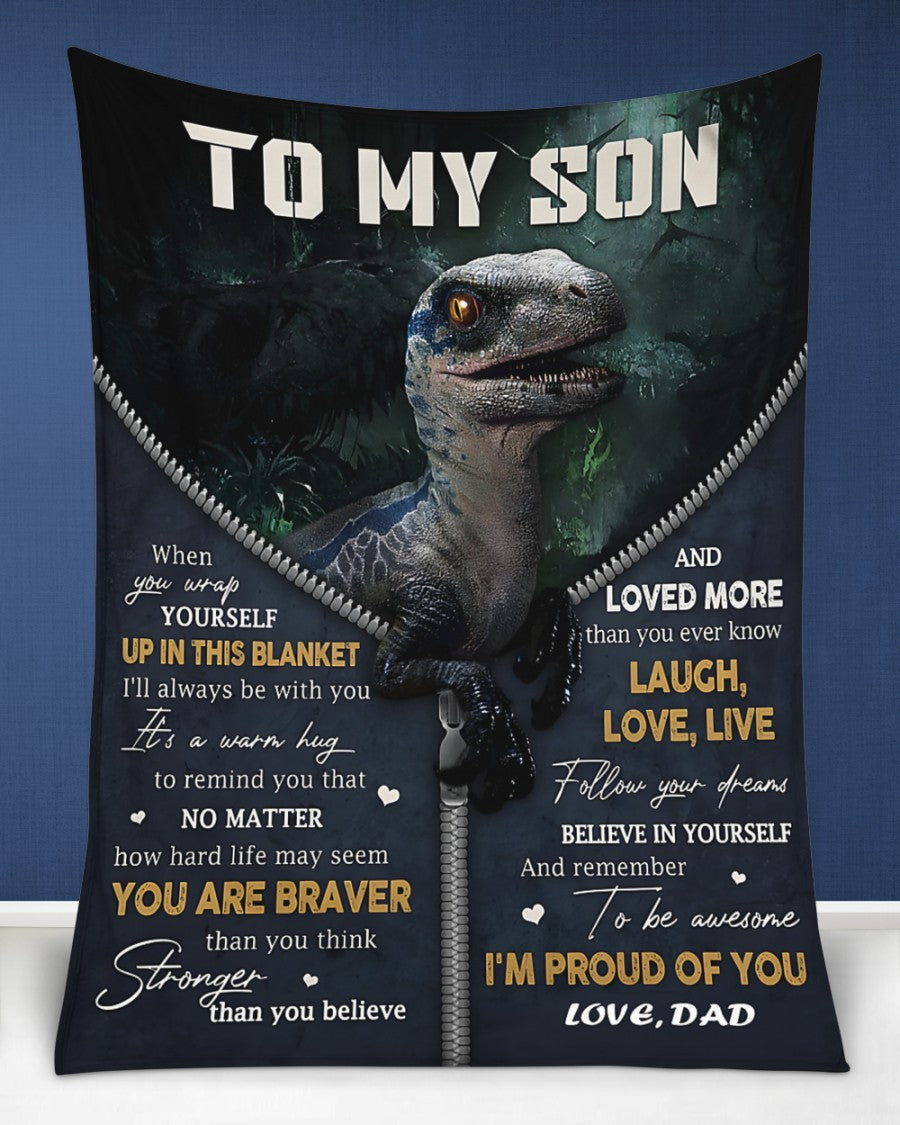 BLANKET FOR SON – COMFORT & WARMTH GIFT FROM DAD Sherpa Fleece Quilt Blanket NTTD00 (SKUB-BLK-DADS1)