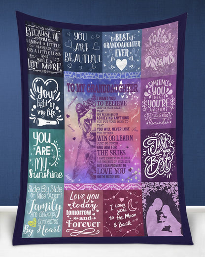 BLANKET FOR GRANDDAUGHTER – COMFORT & WARMTH GIFT FROM GRANDPARENTS  Sherpa Fleece Quilt Blanket NTTD00 (SKUB11-BLK-04)