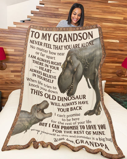 BLANKET FOR GRANDSON – COMFORT & WARMTH GIFT FROM GRANDPA  Sherpa Fleece Quilt Blanket NTTD00 (SKUB11-BLK-09)