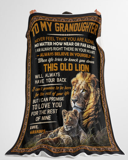 BLANKET FOR GRANDDAUGHTER – COMFORT & WARMTH GIFT FROM GRANDPA  Sherpa Fleece Quilt Blanket NTTD00 (SKUB11-BLK-10)