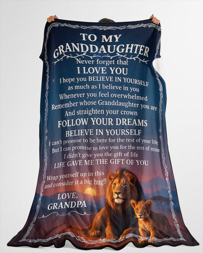 BLANKET FOR GRANDDAUGHTER – COMFORT & WARMTH GIFT FROM GRANDPA  Sherpa Fleece Quilt Blanket NTTD00 (SKUB11-BLK-16)