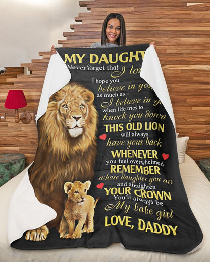 Gift For Daughter From Dad - Lion Blanket