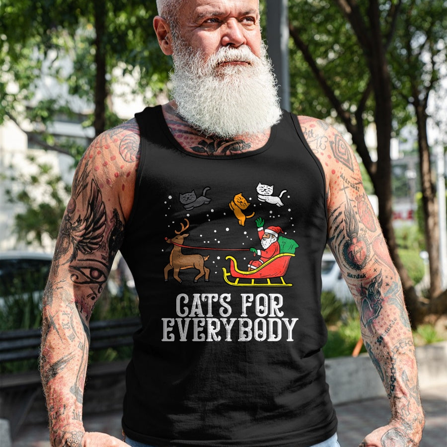 Cats For Everybody Christmas Cat Funny Xmas Women Santa T-Shirt - Christmas Unisex T-Shirt/Hoodie/Sweatshirt - TRNN00