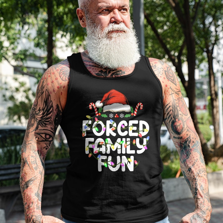 Forced Family Fun Christmas Pajamas Funny T-Shirt - Christmas Unisex T-Shirt/Hoodie/Sweatshirt - TRNN00