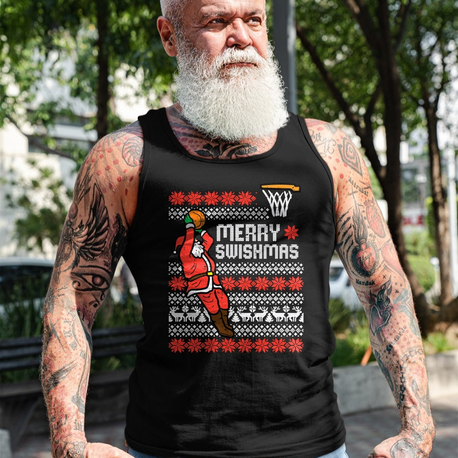 Merry Swishmas Basketball Ugly Christmas Xmas Men Boys Kids T-Shirt - Christmas Unisex T-Shirt/Hoodie/Sweatshirt - TRNN00