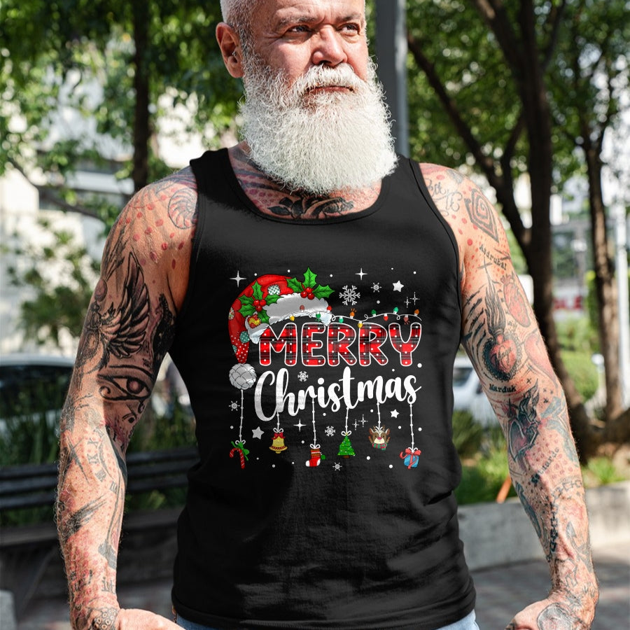 Merry Christmas Red Santa Hat Reindeer Xmas Matching Family T-Shirt - Christmas Unisex T-Shirt/Hoodie/Sweatshirt - TRNN00