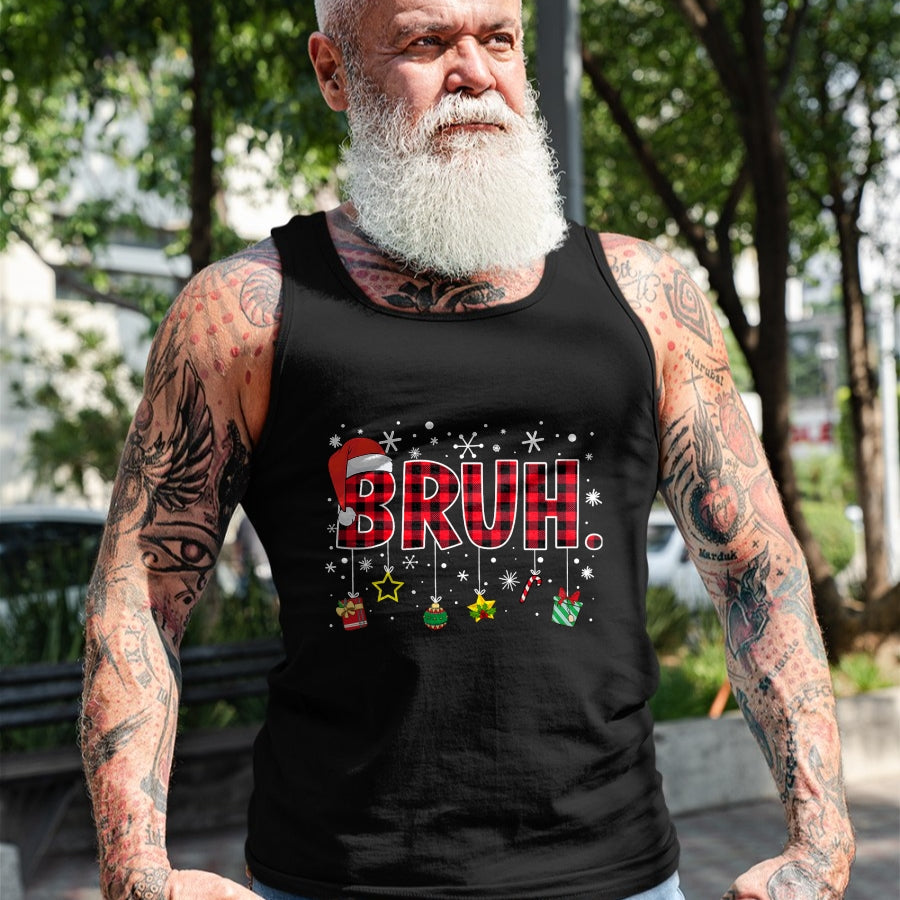 Bruh Funny Christmas Red Plaid Teens Boys Kids Xmas Pajamas T-Shirt - Christmas Unisex T-Shirt/Hoodie/Sweatshirt - TRNN00