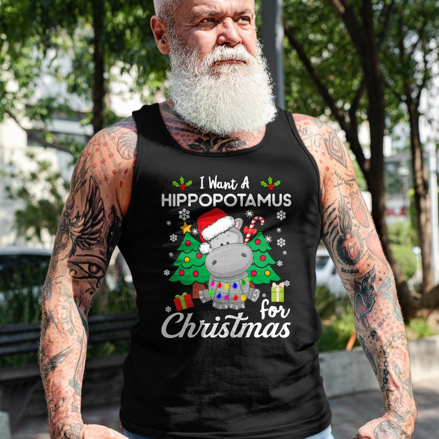 I Want A Hippopotamus For Christmas Cute Gift Xmas Costume T-Shirt - Christmas Unisex T-Shirt/Hoodie/Sweatshirt - TRNN00