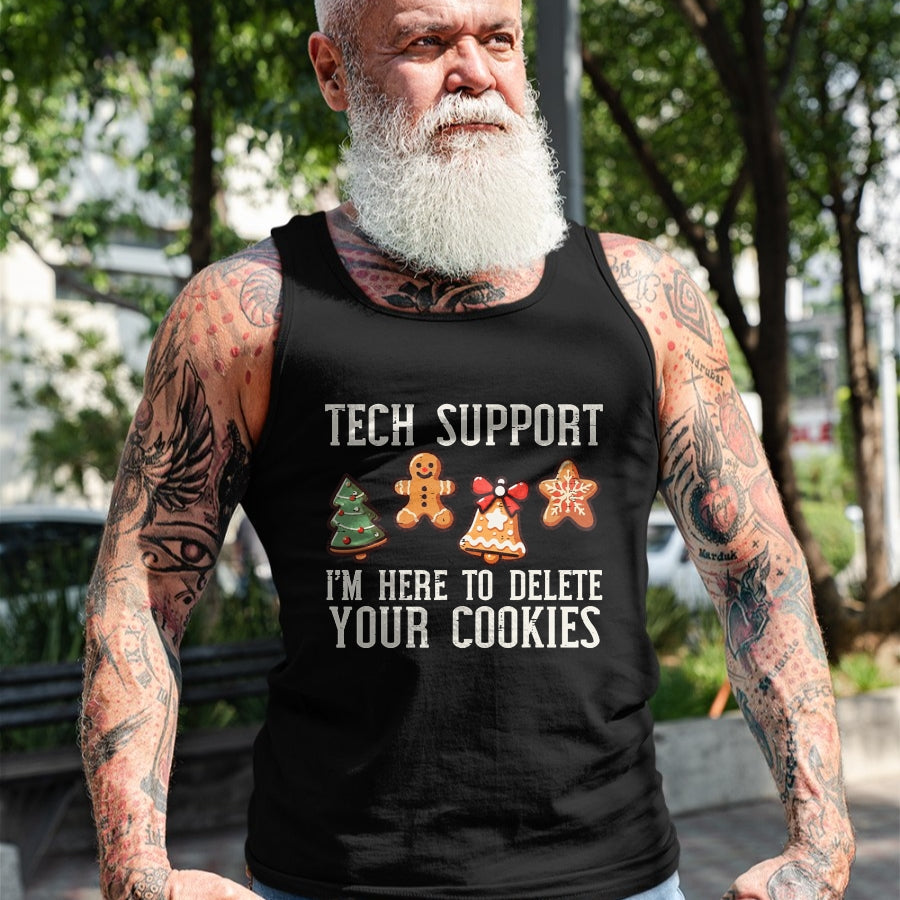 Christmas Tech Support Here To Delete Cookies Xmas Men Women T-Shirt - Christmas Unisex T-Shirt/Hoodie/Sweatshirt - TRNN00