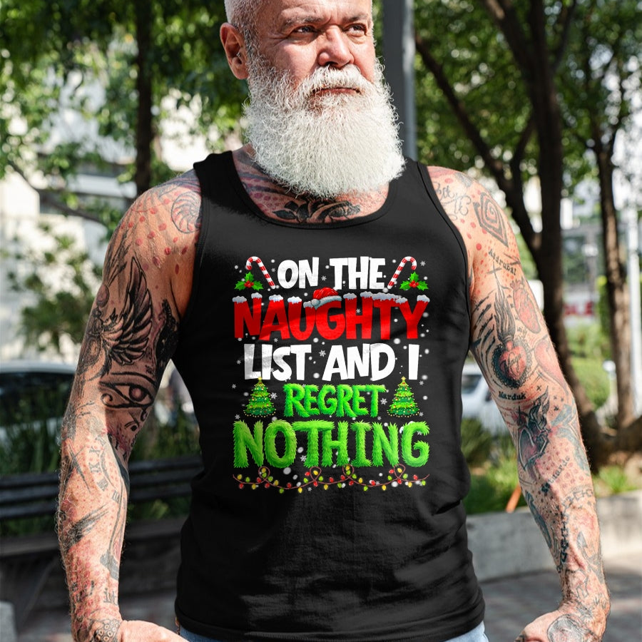 On The Naughty List and Regret Nothing Pjs Christmas Xmas Ki T-Shirt - Christmas Unisex T-Shirt/Hoodie/Sweatshirt - TRNN00
