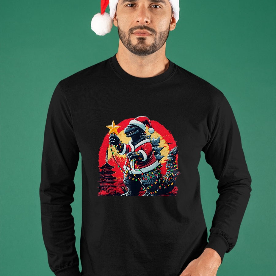 Xmas Christmas Santazilla Funny Holiday Monster Dinosaur T-Shirt - Christmas Unisex T-Shirt/Hoodie/Sweatshirt - TRNN00