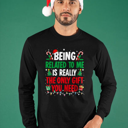 Being Related To Me Funny Christmas Family Xmas Pajamas T-Shirt  - Christmas Unisex T-Shirt/Hoodie/Sweatshirt - TRNN00