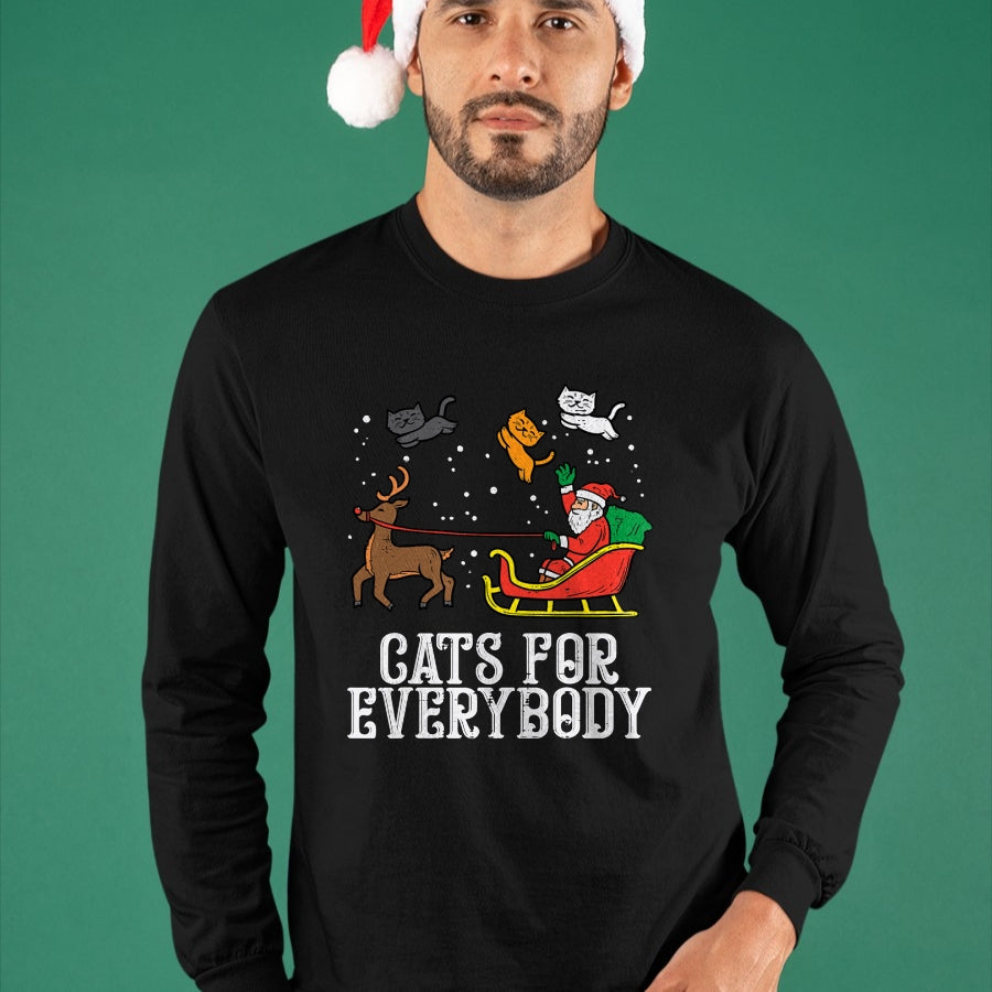 Cats For Everybody Christmas Cat Funny Xmas Women Santa T-Shirt - Christmas Unisex T-Shirt/Hoodie/Sweatshirt - TRNN00