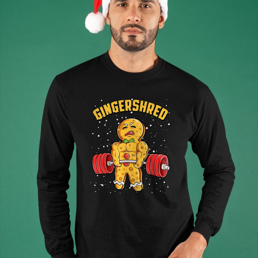 Gingershred Funny Gingerbread Man Gym Bodybuilding Christmas T-Shirt - Christmas Unisex T-Shirt/Hoodie/Sweatshirt - TRNN00