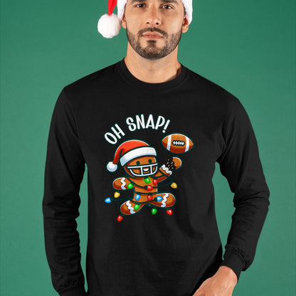 Funny Gingerbread Man Pajamas & PJs Xmas Holiday Oh Snap Gingerbreadman Christmas Football T-Shirt - Christmas Unisex T-Shirt/Hoodie/Sweatshirt - TRNN00