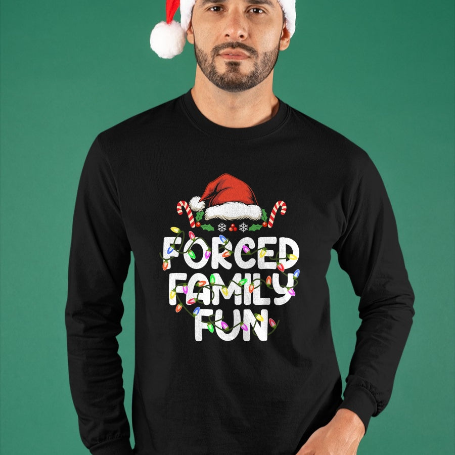 Forced Family Fun Christmas Pajamas Funny T-Shirt - Christmas Unisex T-Shirt/Hoodie/Sweatshirt - TRNN00